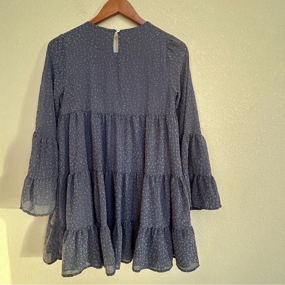 Alter’d State Women’s Dusty Purple Boho Babydoll Tiered Ruffle Mini Dress XS - Picture 2 of 5